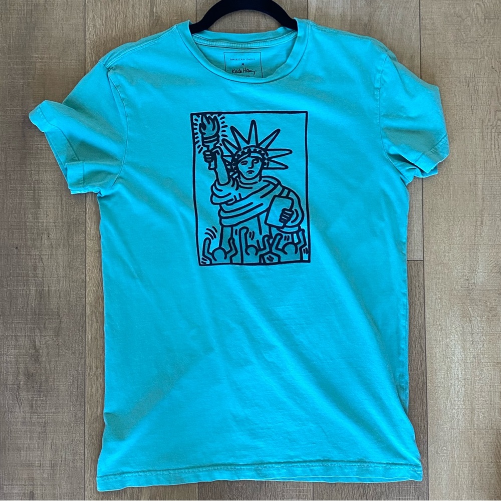 Mens Green Keith Haring T-Shirt